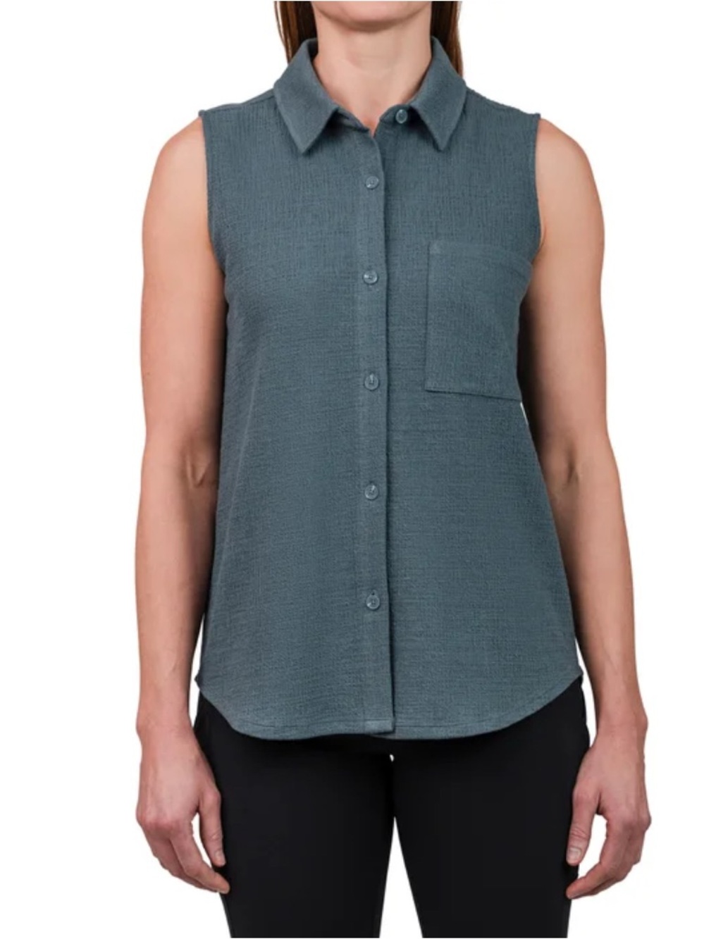 ✨ NWT Kersh Sleeveless Textured Button-Up Top ✨